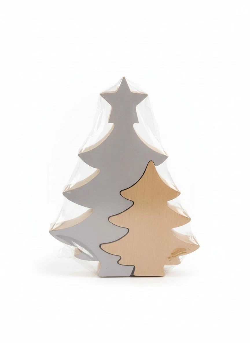 Set 2x Holz Tannenbäume - Stehend - Weihnachtsdeko - zum Bemalen & Gestalten