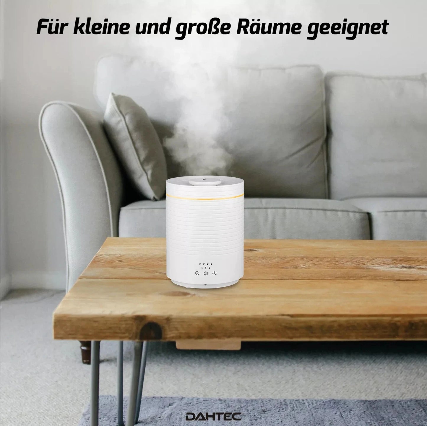 DAHTEC 2,7L Luftbefeuchter Ultraschall Aroma Diffuser Duftöl Timer LED