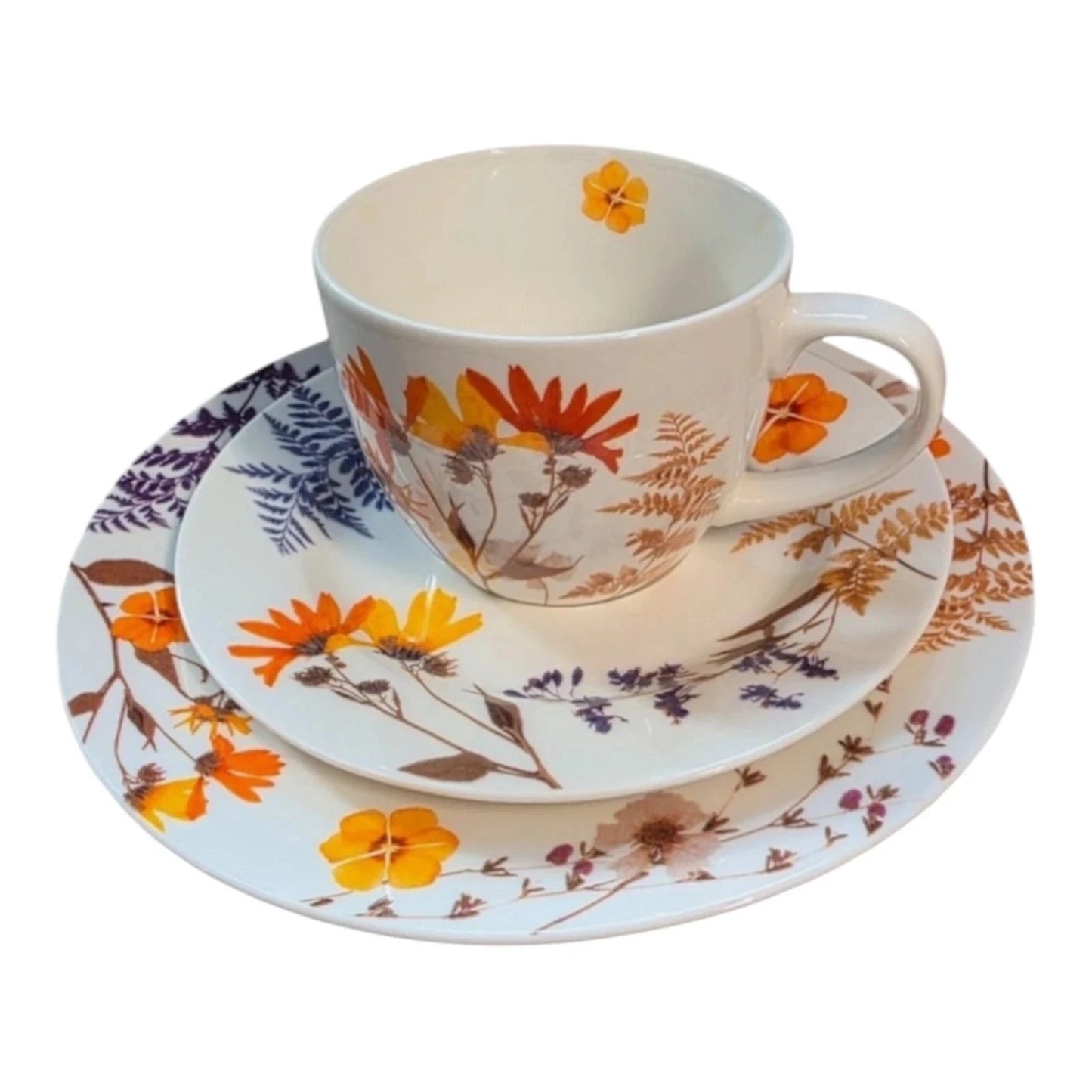 Weltbild 12 tlg. Kaffeeservice mit Blumen NEU Geschirr aus Porzellan Wildblumen