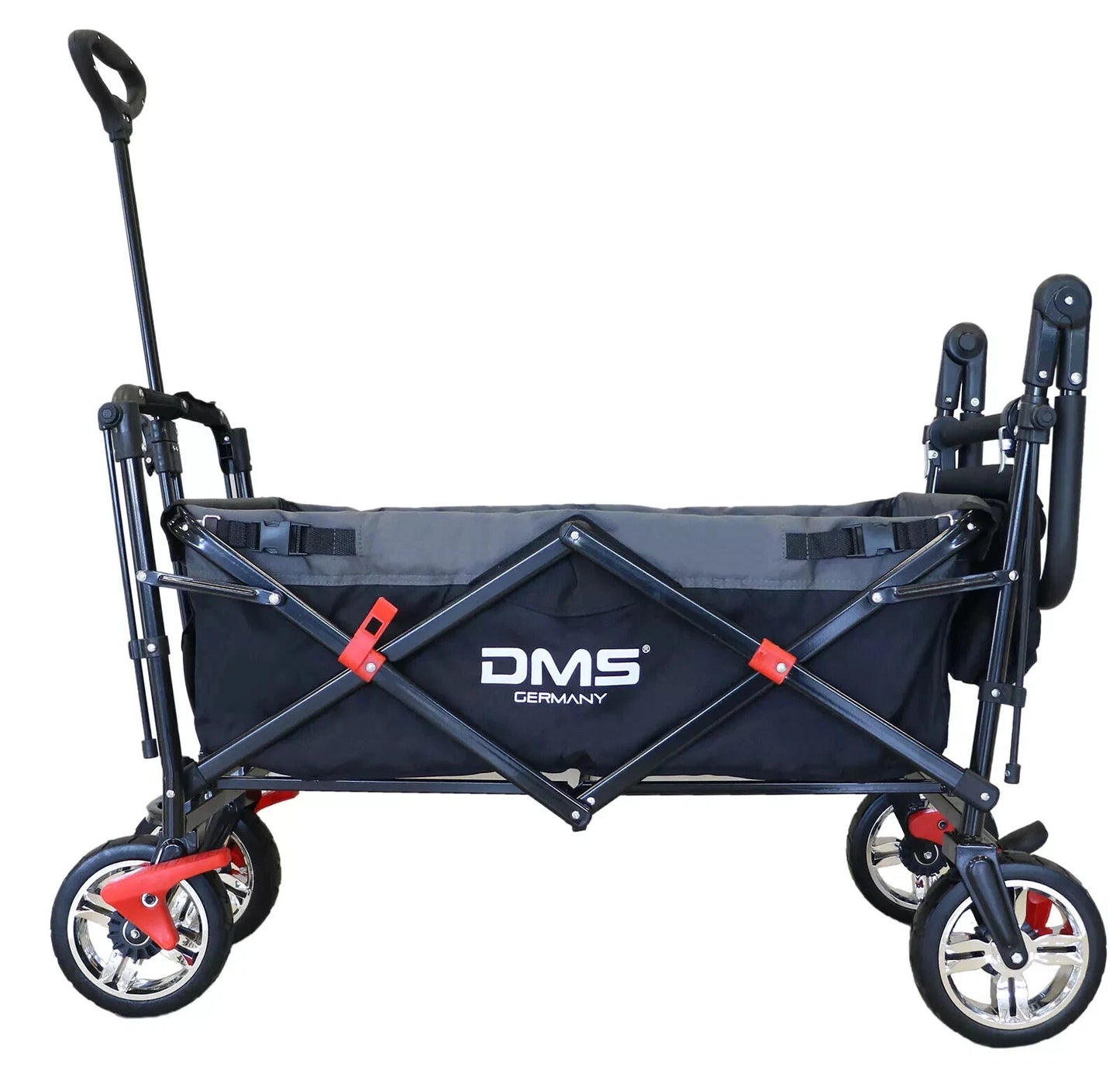 DMS® Bollerwagen Faltbar Dach Handwagen Klappbar Strandwagen Gerätewagen Schwarz