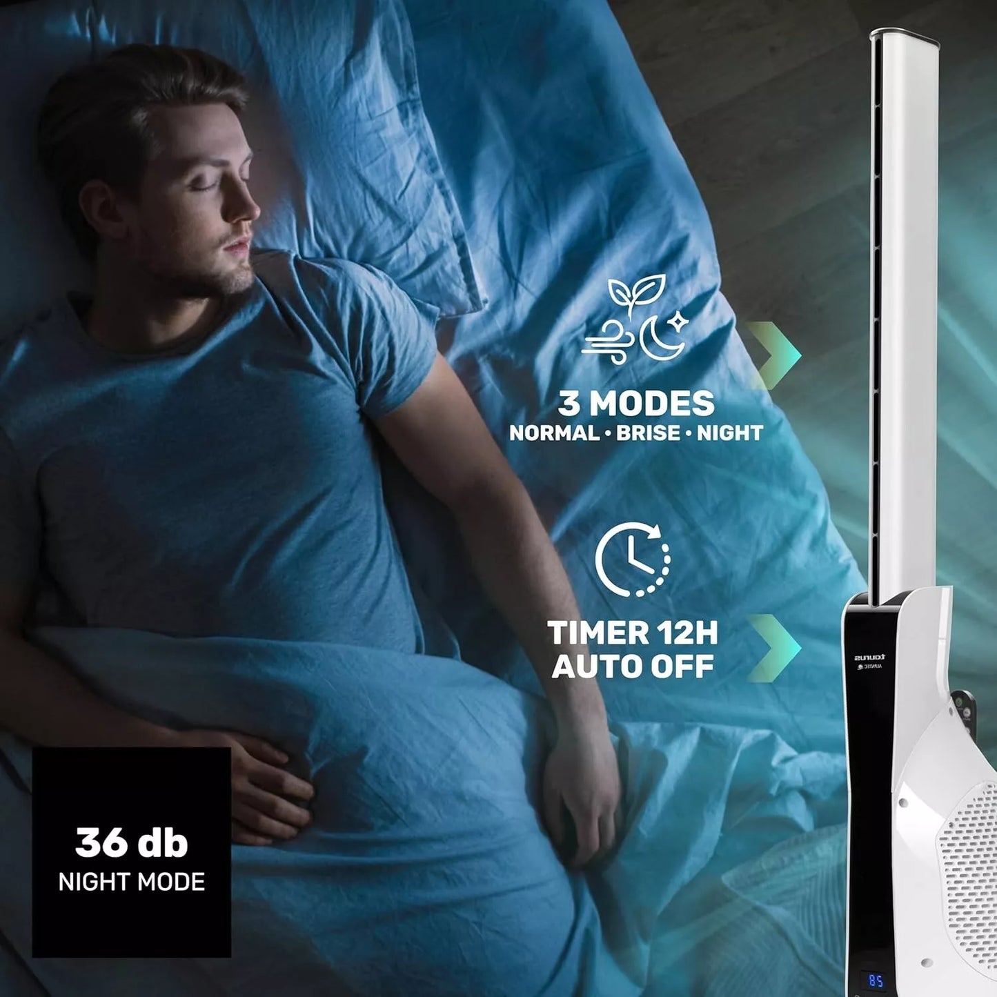 B-Ware Turmventilator Taurus TF8001D3 30W Weiß BABEL INVISIBLE, Ausstellungstück