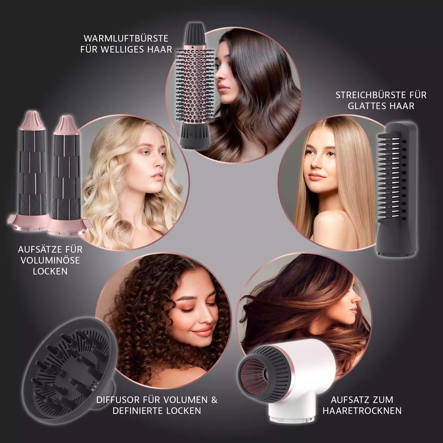 MY BEAUTY STYLER 7-teiliges Set, Hairstylings wie vom Profi