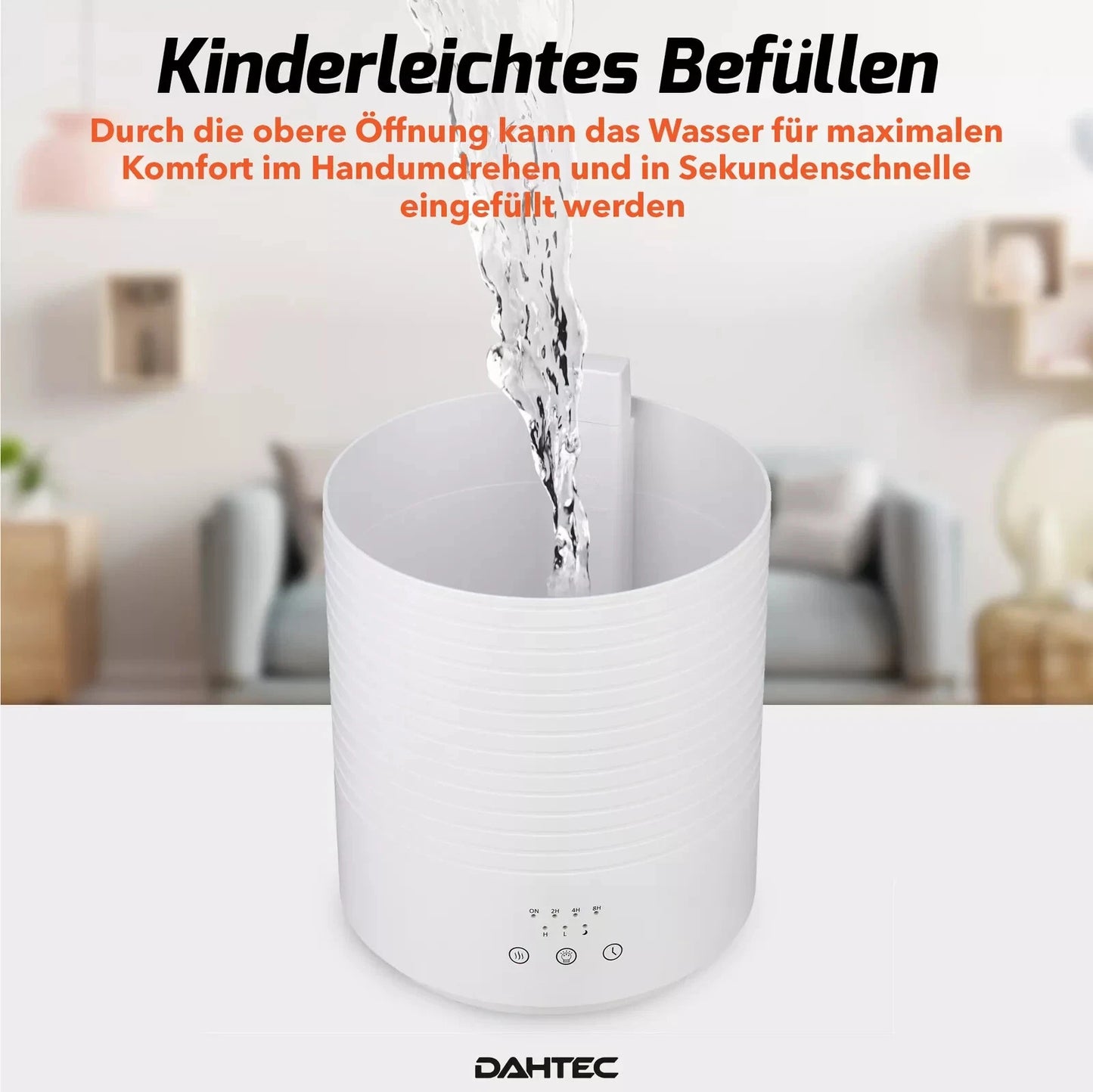 DAHTEC 2,7L Luftbefeuchter Ultraschall Aroma Diffuser Duftöl Timer LED