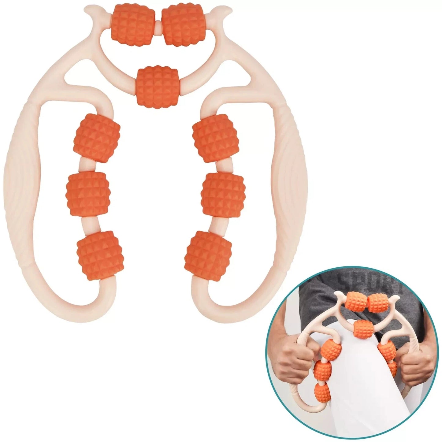 Arm-Bein-Massagegerät, 9 Räder, Muskelrolle, vielseitig, verstellbare Breite