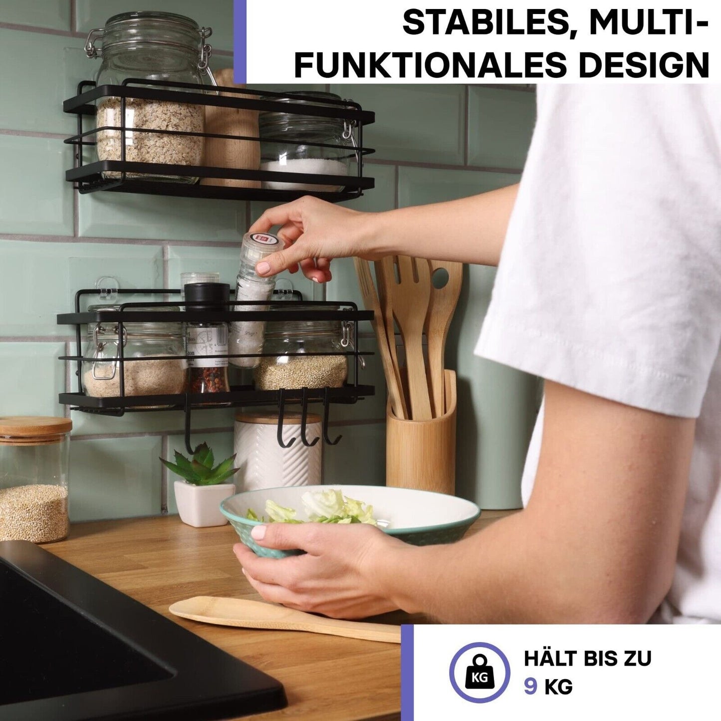 Kincmax Organizer Duschablage ohne Bohren aus Edelstahl - 2er Set