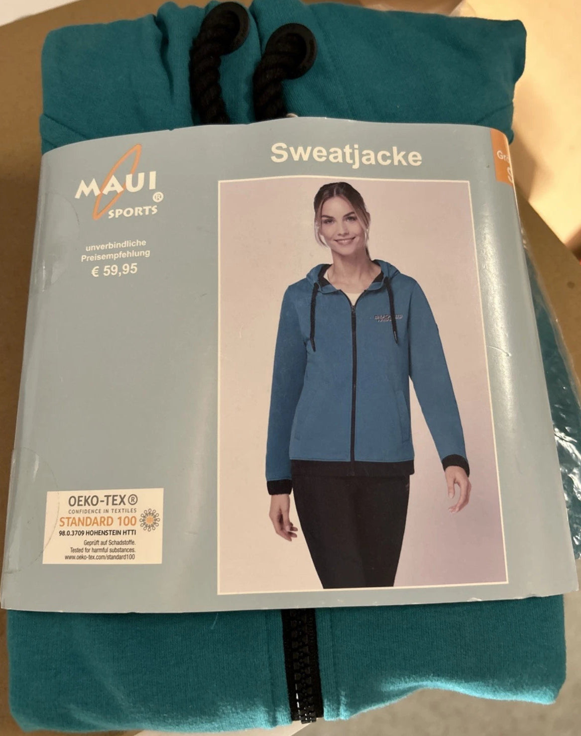 Maui Sports® Sweatjacke Jacke grün mit Kapuze Jacke Sport Größe S