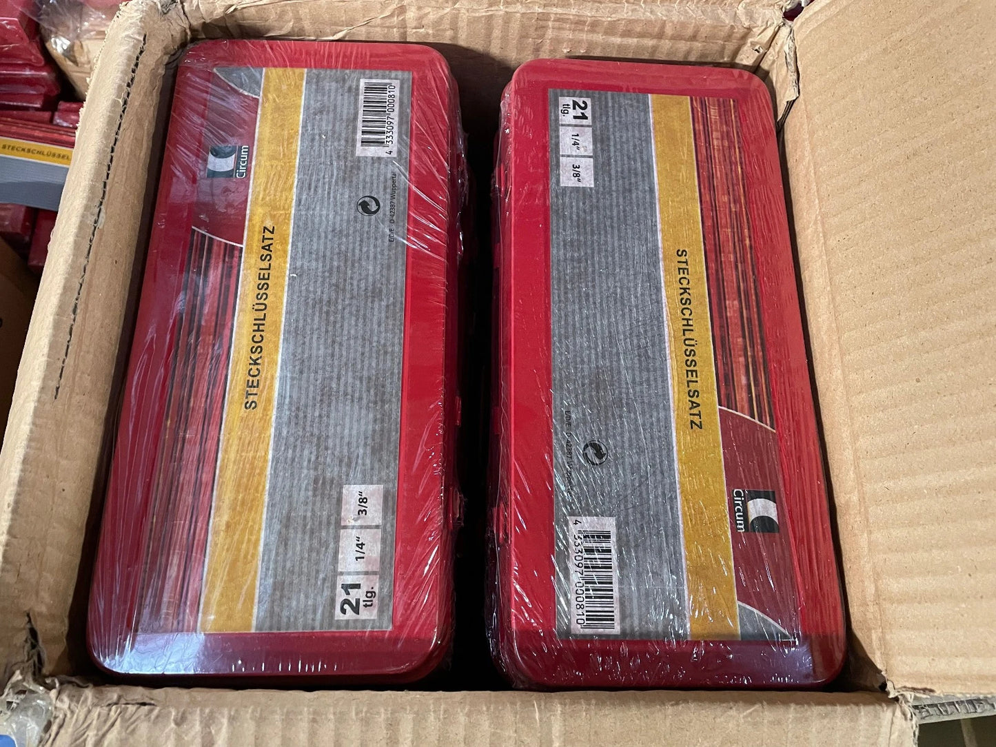 16 Sets je 21 tlg. Steckschlüssel -Kasten Werkzeug Werkstatt Handwerker Posten