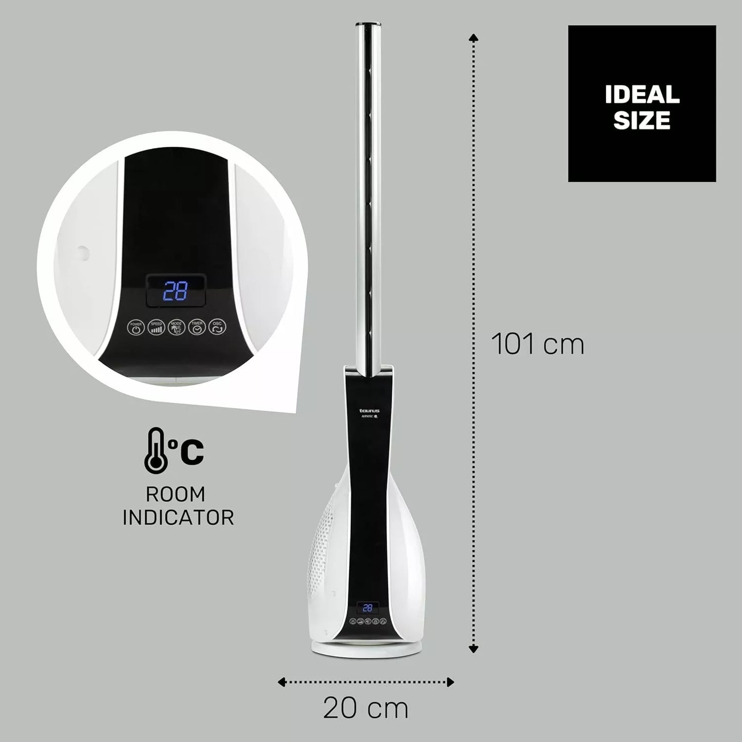 B-Ware Turmventilator Taurus TF8001D3 30W Weiß BABEL INVISIBLE, Ausstellungstück