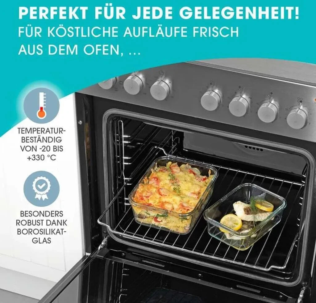 Frischhaltedose Vorratsdosen Gefrierdosen Set Lock Deckel Glas Dosen GOURMETMAXX