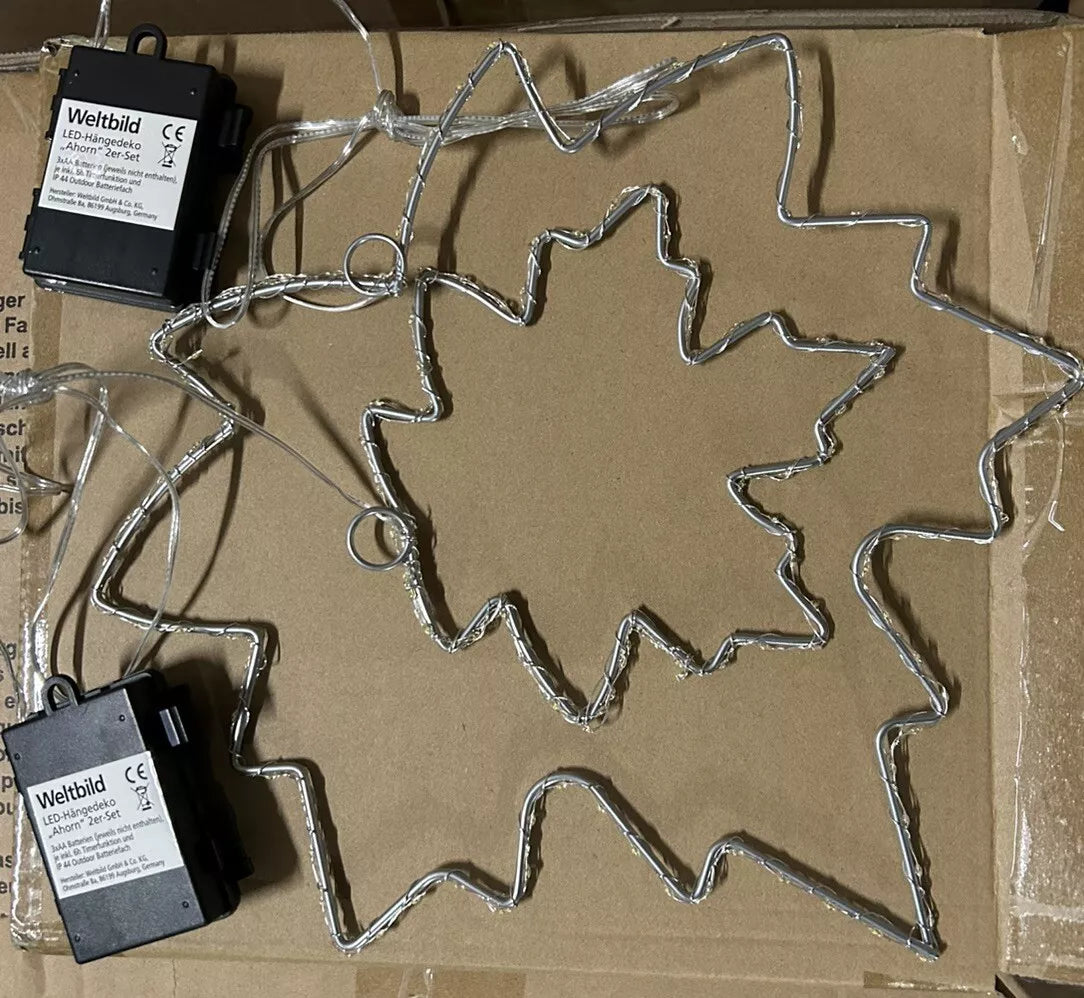 LED-Hängedeko „AHORN“ LED Metall 2er-Set