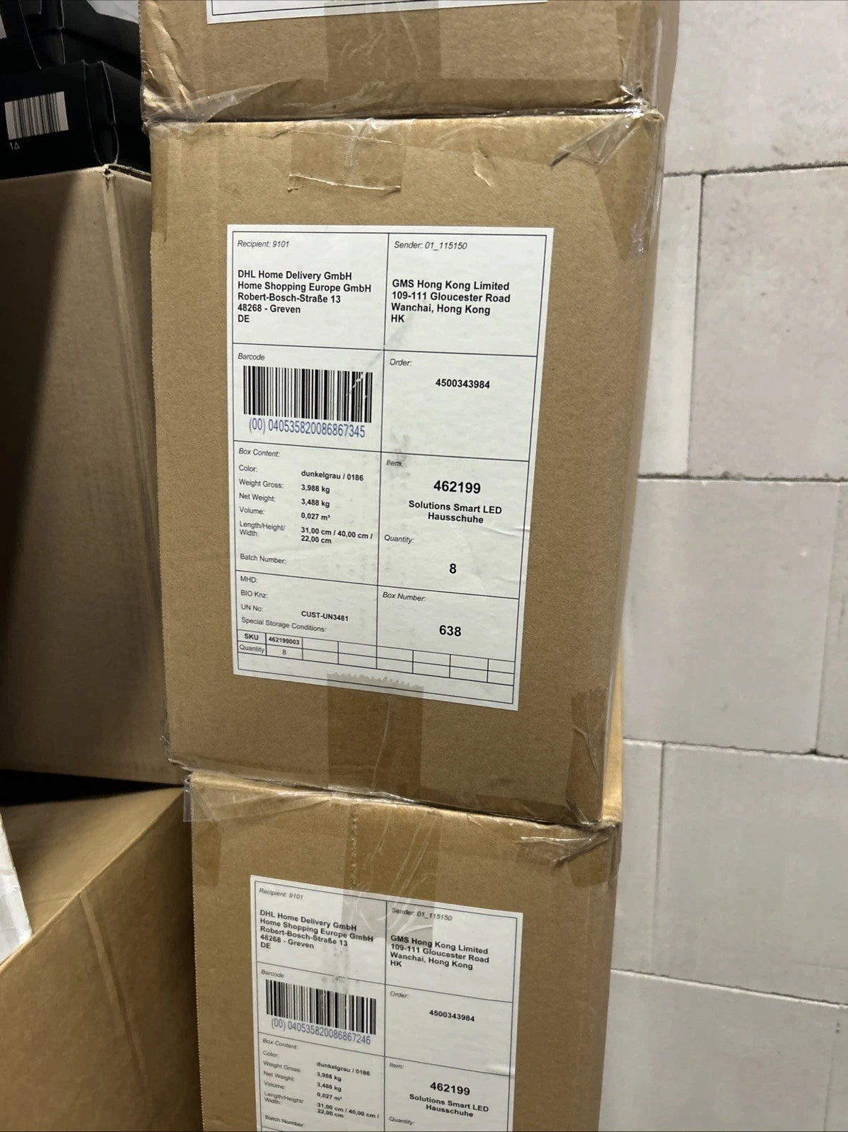 Restposten 48 Stück Solutions® Smart LED Hausschuhe - Sonderposten Größe 40/41