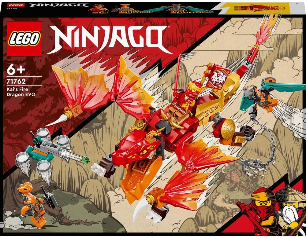 LEGO NINJAGO: Kais Feuerdrache Evo (71762) Abenteuer Action Bauset Minifiguren