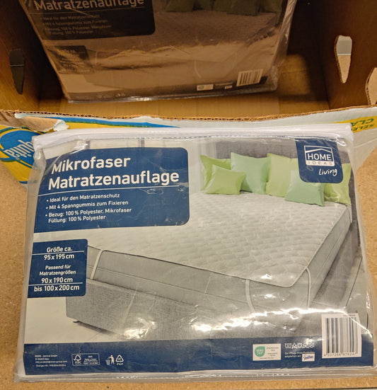 Restposten 2 Stück Mikrofaser Matratzenauflage 95 x 195 cm Matratzenschoner Home Living Sonderposten