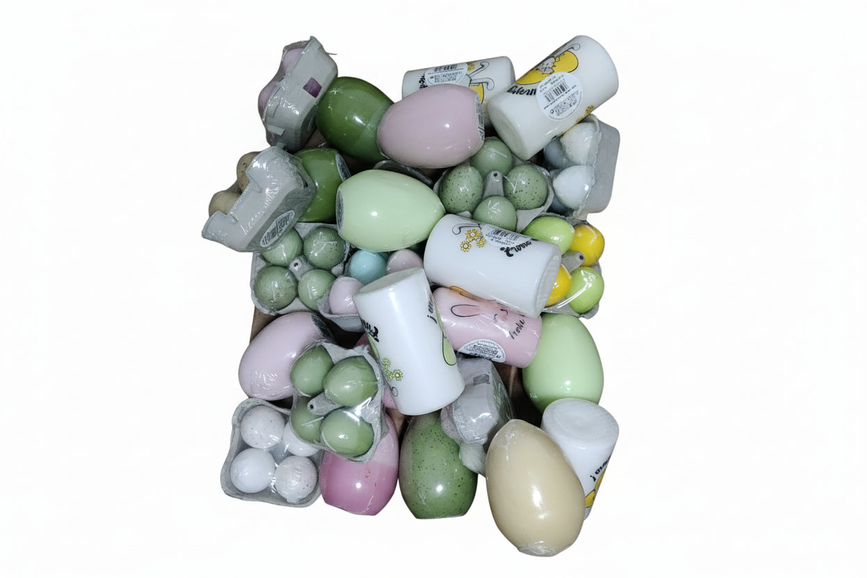 Osterdeko Neuware 50 zufällige Teile Farbe Kerzen Figuren Überraschung Sonderposten