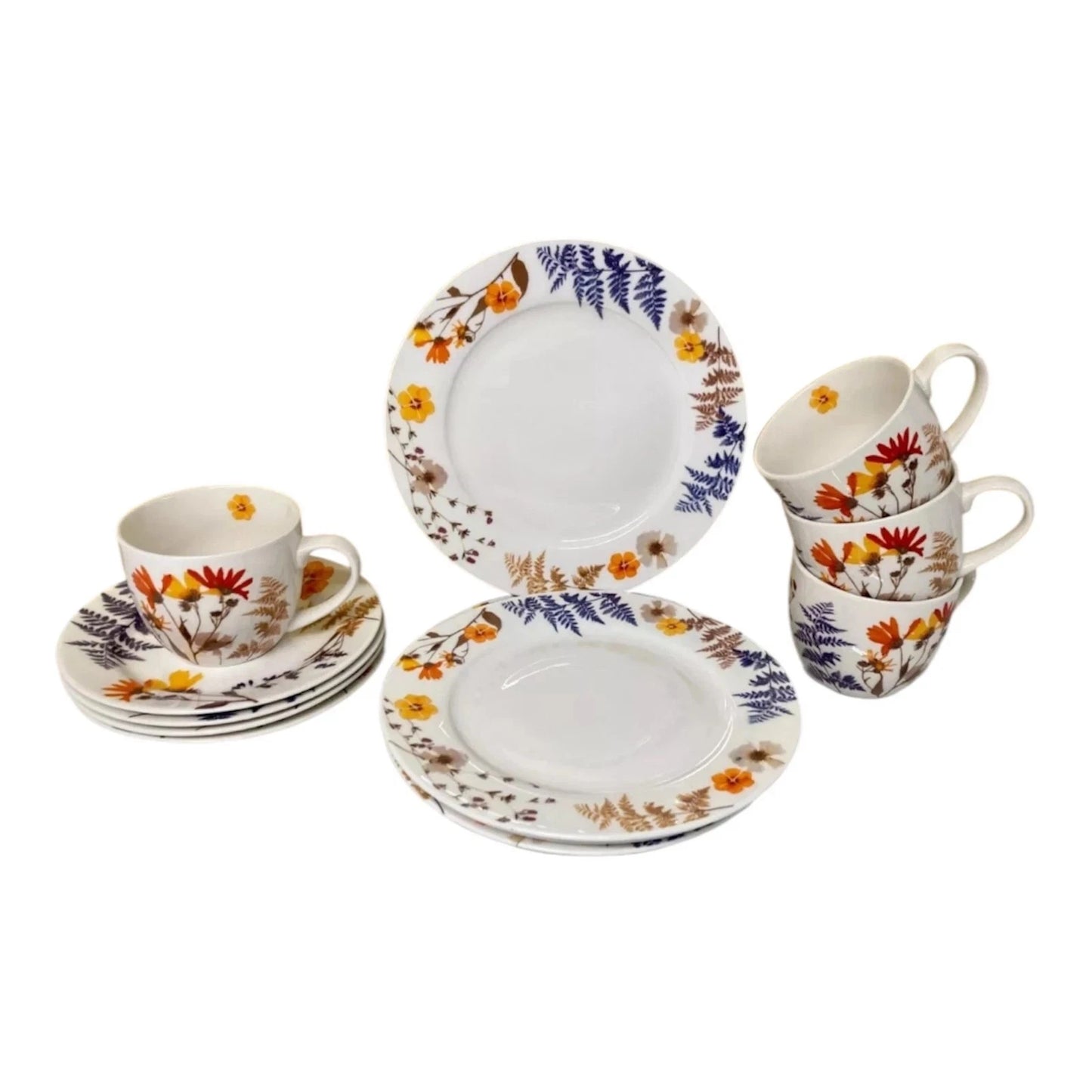 Weltbild 12 tlg. Kaffeeservice mit Blumen NEU Geschirr aus Porzellan Wildblumen