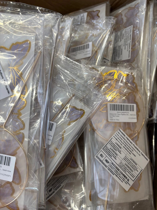 25 Pack je 21 Stück Schmetterlinge Tortendeko, Kuchen Topper Happy Birthday Sonderposten