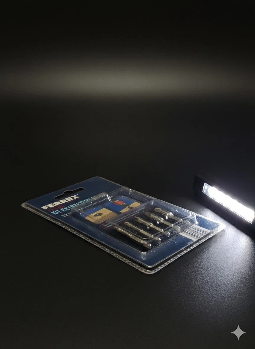 Ferrex Profi Schraubenausdreher Set 5-tlg. Linksausdreher für Defekte Schrauben