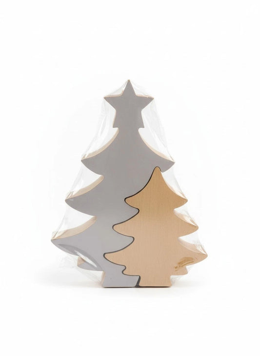 Set 2x Holz Tannenbäume - Stehend - Weihnachtsdeko - zum Bemalen & Gestalten