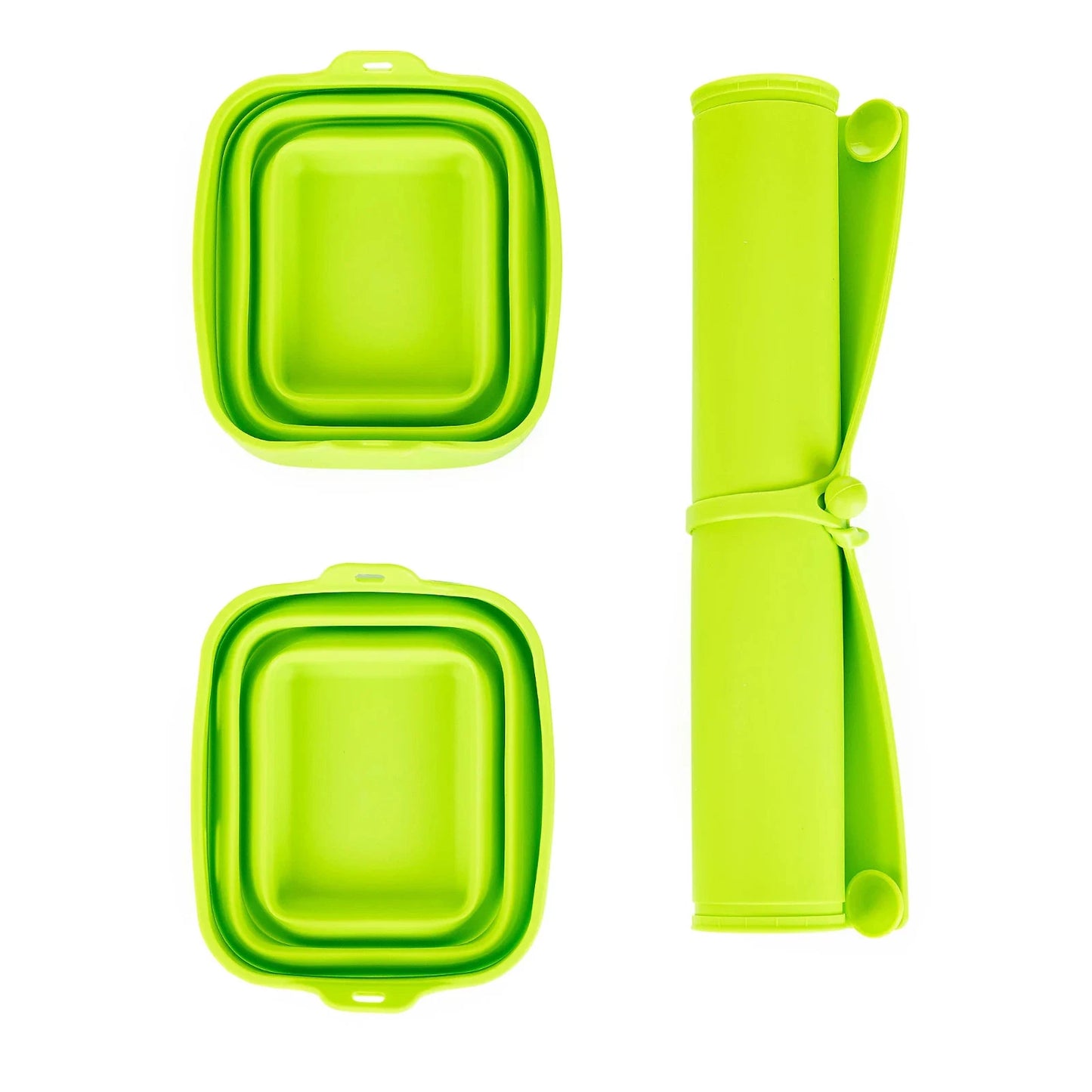 COOK´S ESSENTIALS 2er-Set Schüsseln & Schneidebrett faltbar rollbar Silikon