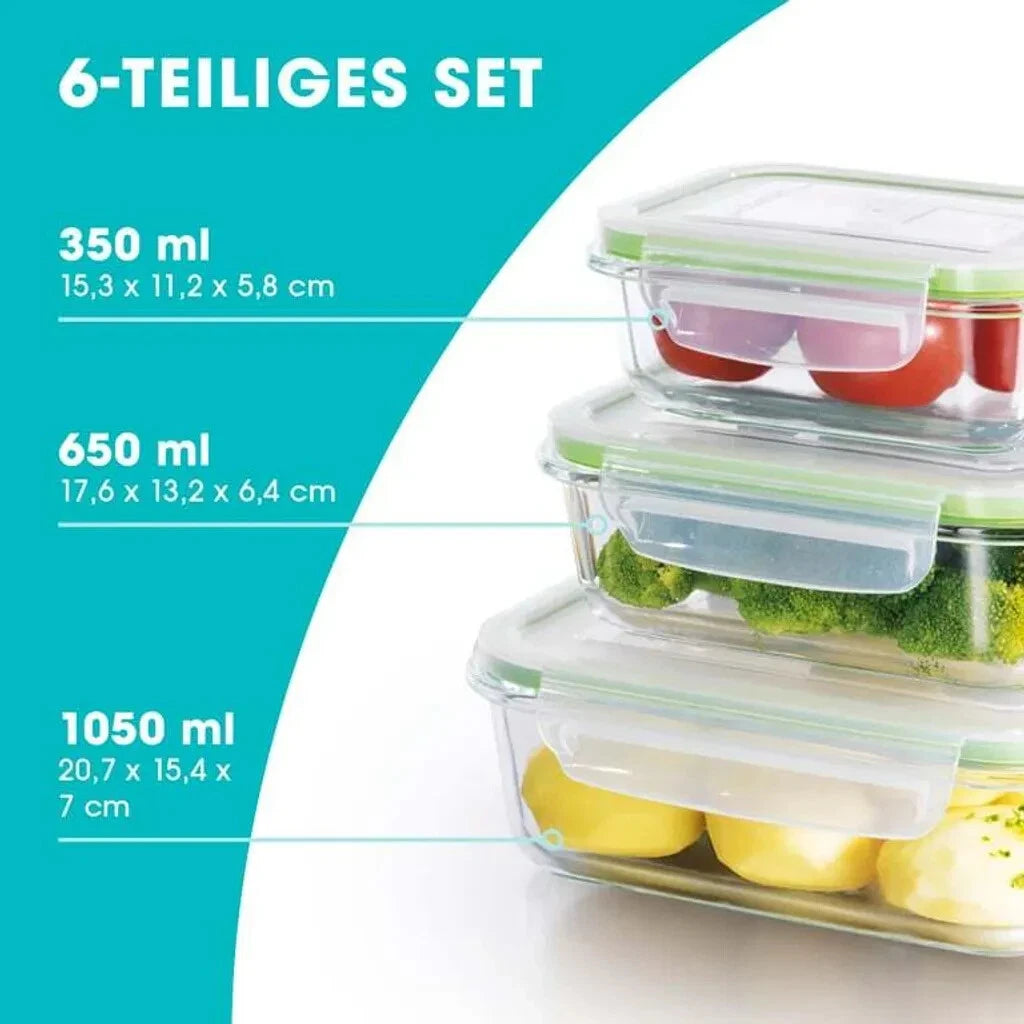 Frischhaltedose Vorratsdosen Gefrierdosen Set Lock Deckel Glas Dosen GOURMETMAXX