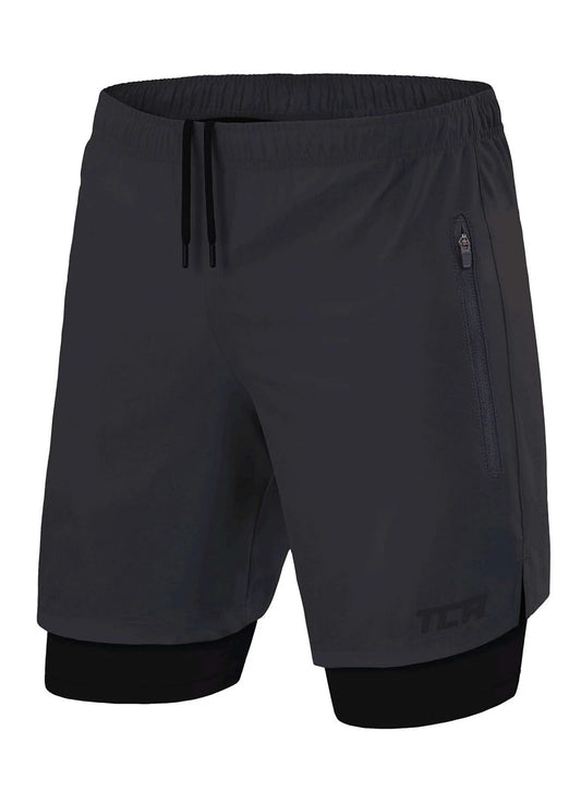 Ultra Laufhose Herren 2 in 1 Kurze Sporthose Trainingsshorts Laufshorts M