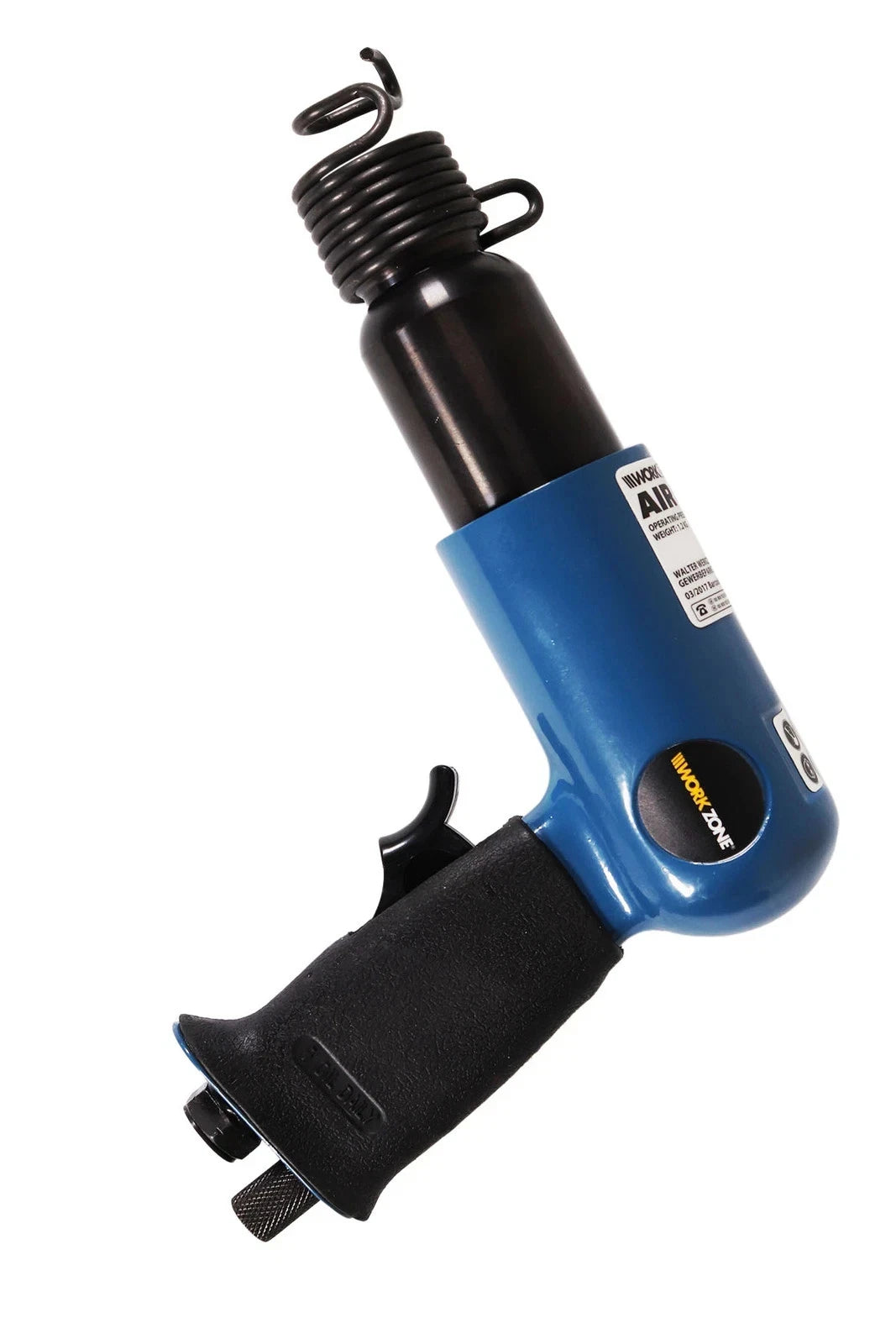 B-Ware Druckluft - Meißelhammer mit 5-teiligem Meißelsatz im WorkZone Koffer + Nebelöl