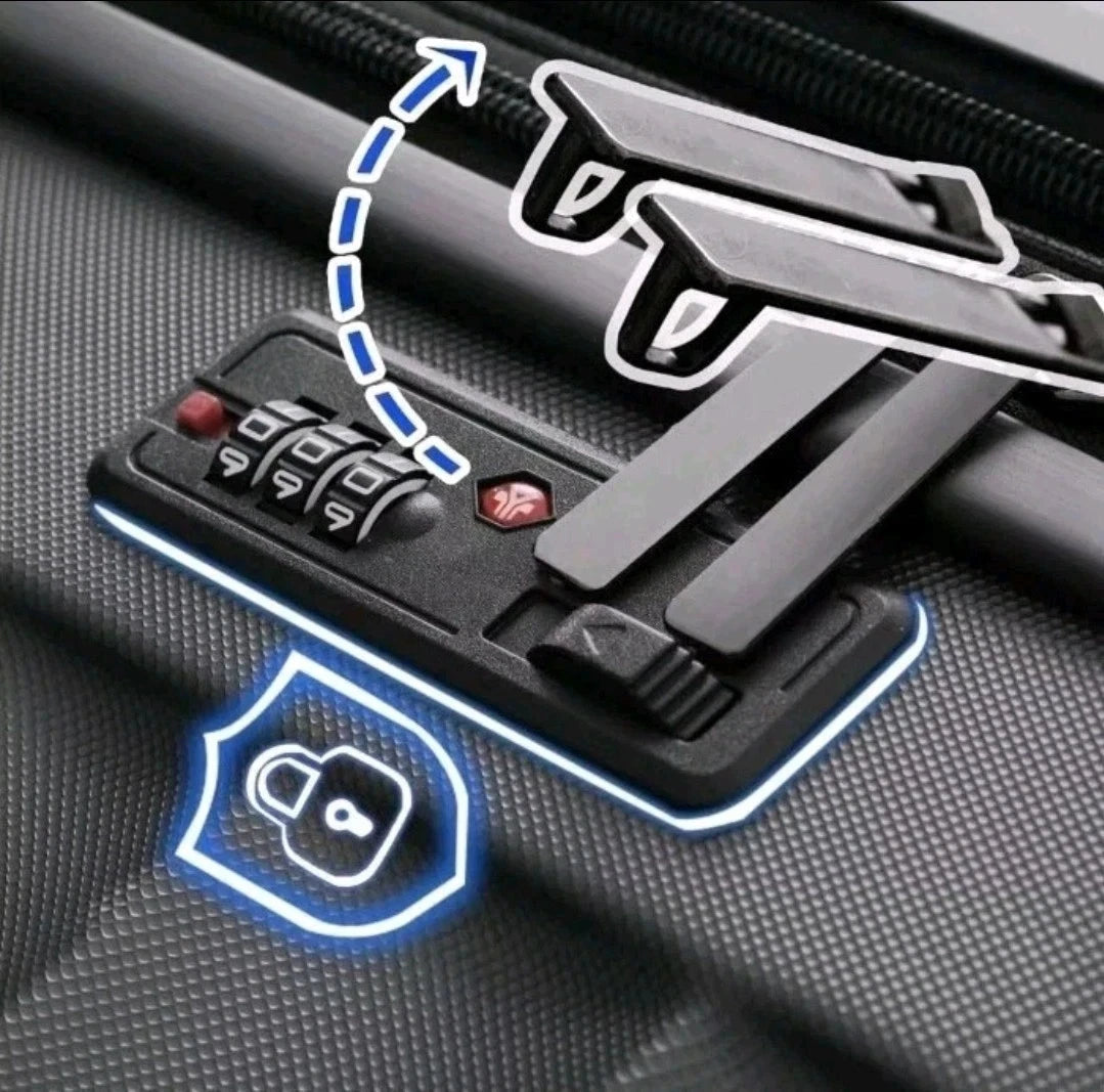 DMS RK-6700CB 7-teiliges Hartschalen-Kofferset Kobaltblau Reisekoffer Trolley