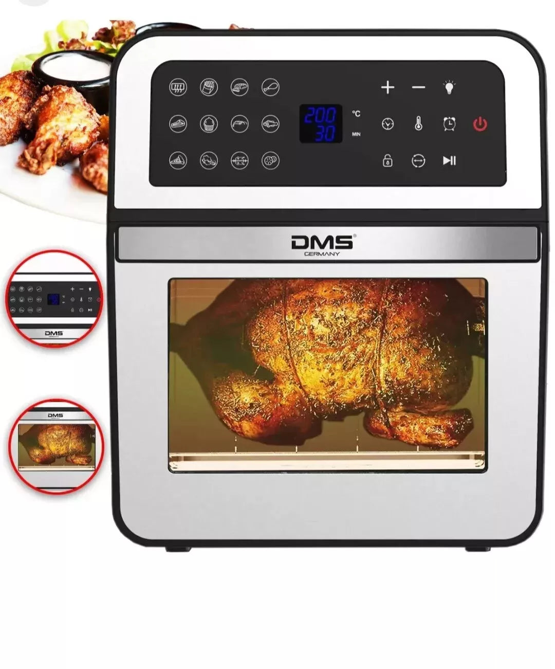 DMS HF 12S XXXL 12 Liter Heißluftfritteuse Fritteuse| Backofen Heißluftgrill