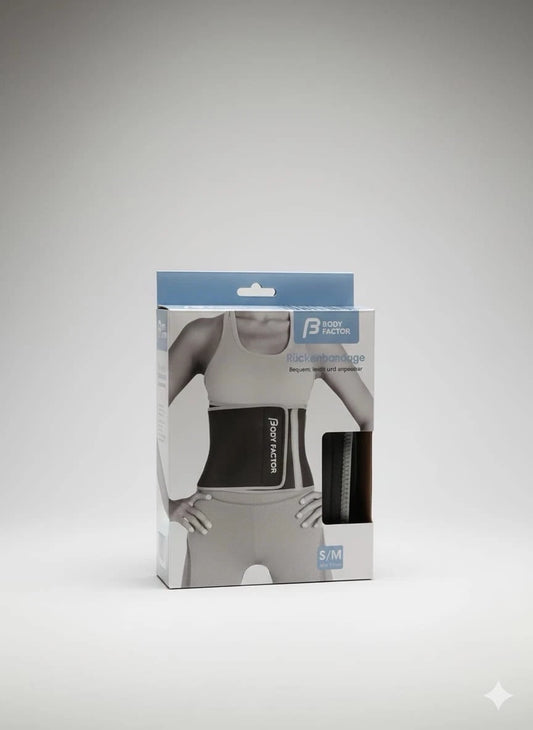 BODY FACTOR Rückenbandage, Lendenstütze Stützgurt Größe S/M , L/XL