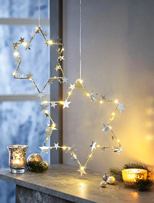 LED-Hängedeko "Sternenzauber", 2er Set Deko LED