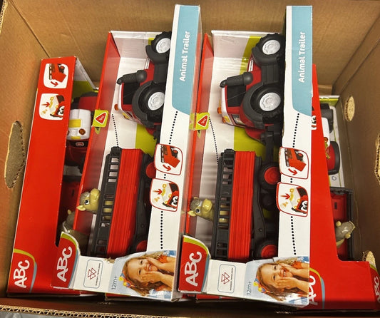 Restposten 6x ABC Baby- & Kleinkindspielzeug Traktor + Anhänger ABC Massey Ferguson