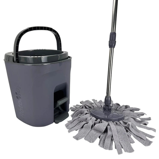 HSE Clevaful Roto Mop Wischmopp Set Eimer & Teleskopstiel Bodenwischer