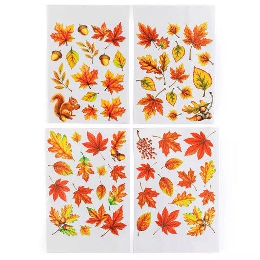 Fenstersticker Aufkleber "Herbstlaub" 57 Teile Fensterdeko