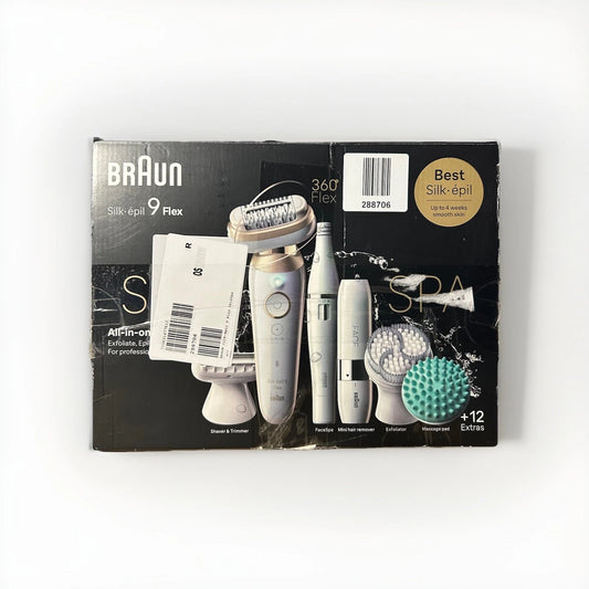 B-Ware BRAUN Silk-épil 9 Flex SkinSpa all in one Epilierer, Rasierer & FaceSpa LUXUS