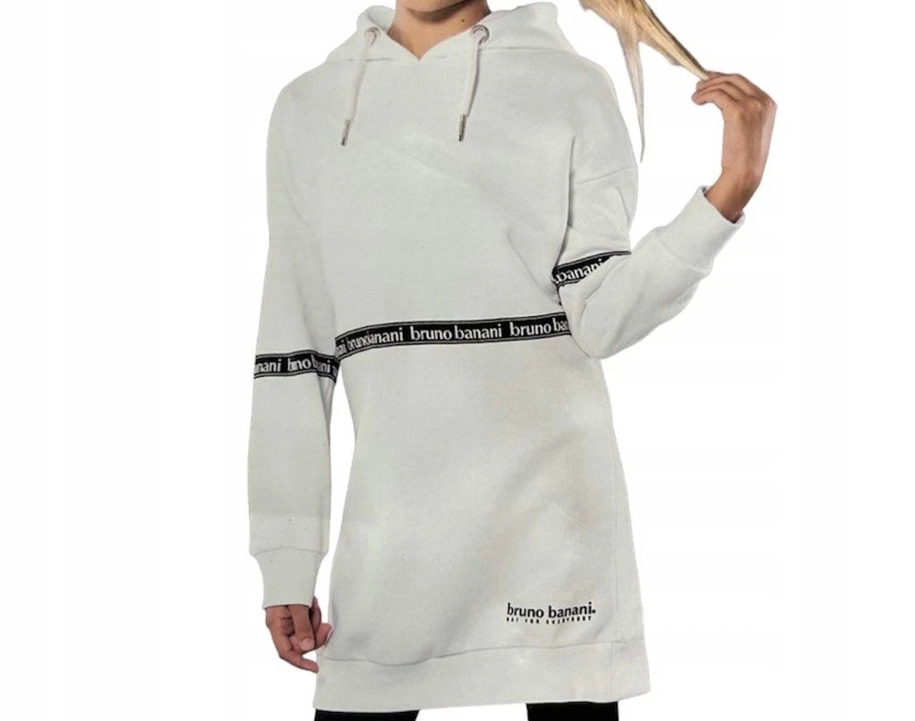 Bruno Banani Logo Mädchen Kapuzen-Sweatshirt Weiße Tunika