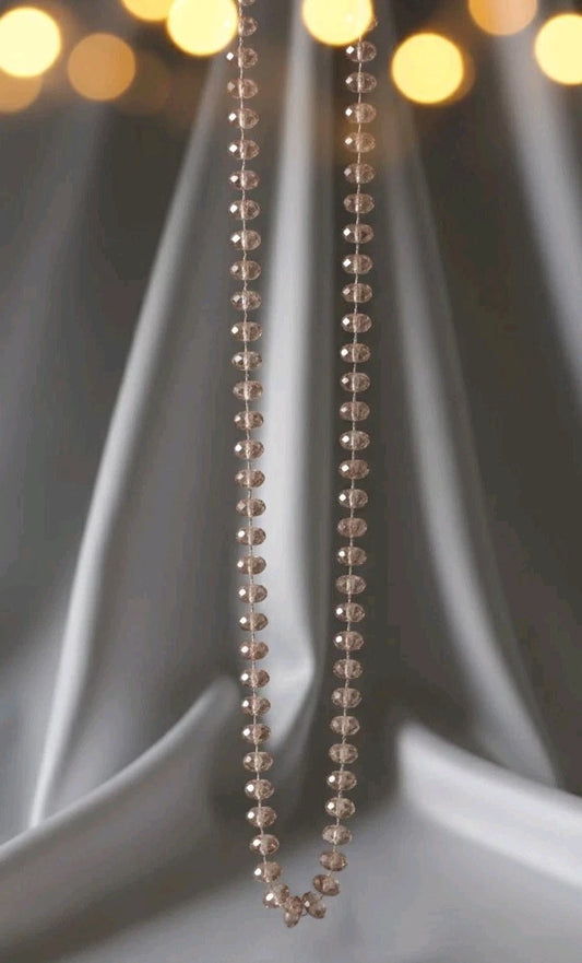 Elegante Perlenkette Kristall-Perlen Strass-Look Collier Kette Modeschmuck s#27