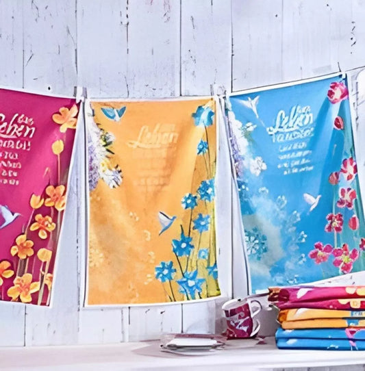 Mikrofasertücher "Das Leben ist schön" 9-teilig Küchentextilien Kochen Küche