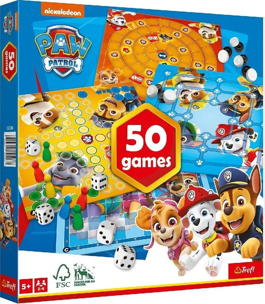 PAW Patrol 50 Spiele Spielesammlung Trefl 02508 für 2 bis 4 Spieler ab 5 Jahre