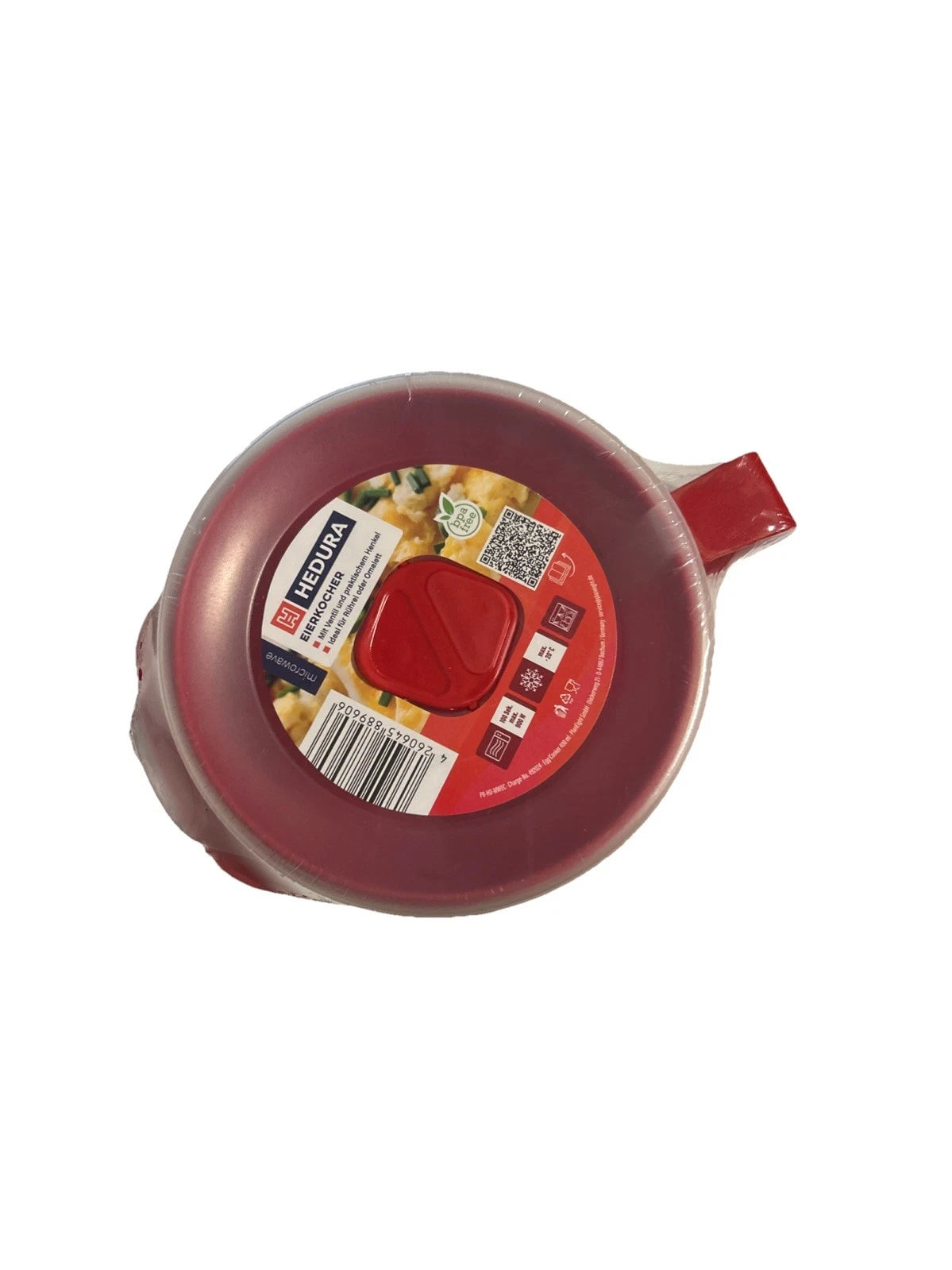 Mikrowellen Eierkocher Omlett Omlettekocher Hedura mit Henkel und Ventil Rot