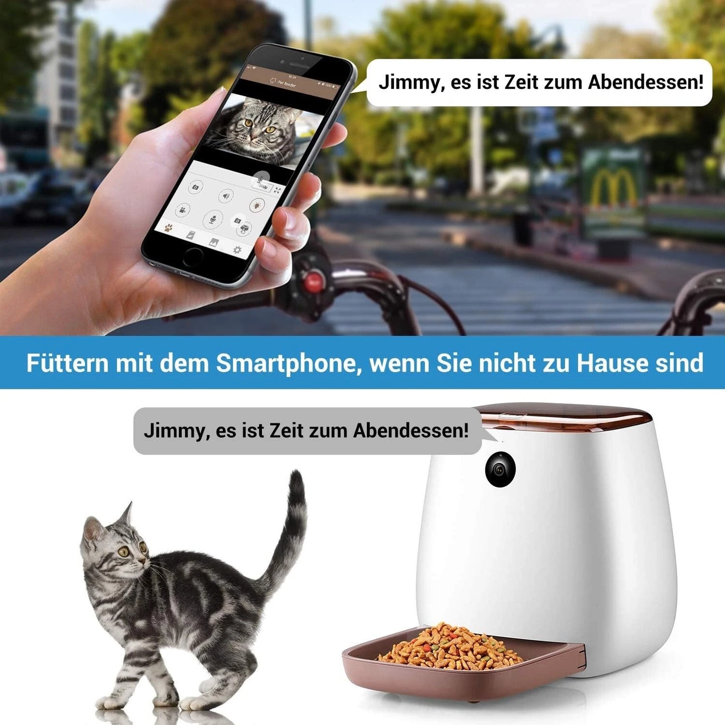 Eono Haustier Smart Pet Feeder Futterautomat Katze/Hund Wifi