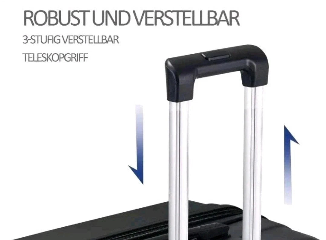 DMS RK-6700CB 7-teiliges Hartschalen-Kofferset Kobaltblau Reisekoffer Trolley