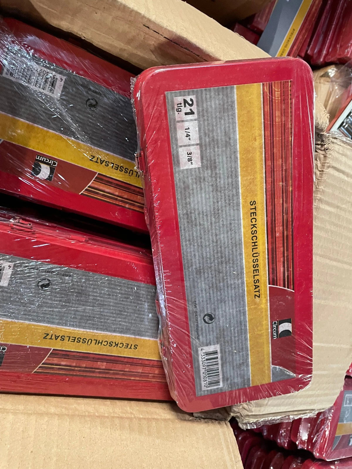 16 Sets je 21 tlg. Steckschlüssel -Kasten Werkzeug Werkstatt Handwerker Posten