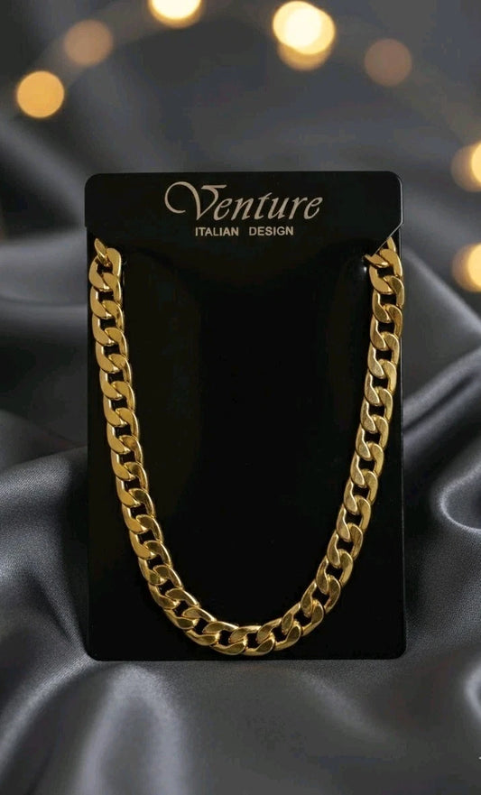 Klassische Gliederkette Damen Herren Goldfarben Halskette Modeschmuck s#25