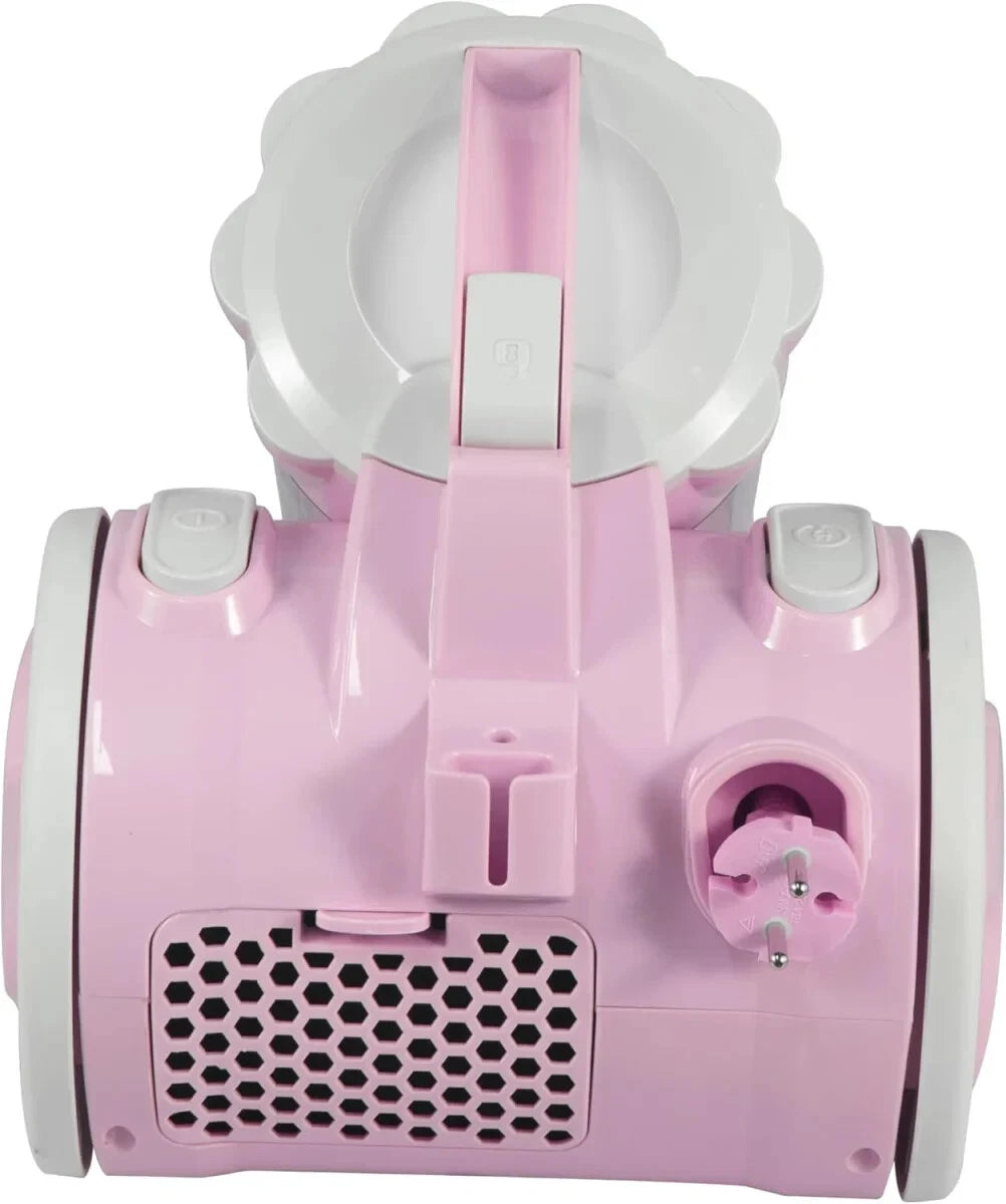 DMS® Staubsauger 800W beutellos | HEPA-Filter, Teleskoprohr, Bodenbürste, Rosa